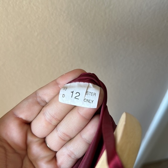 DYNASTY LONDON Burgundy Drape Neck Floor Length Dress - Picture 9 of 10